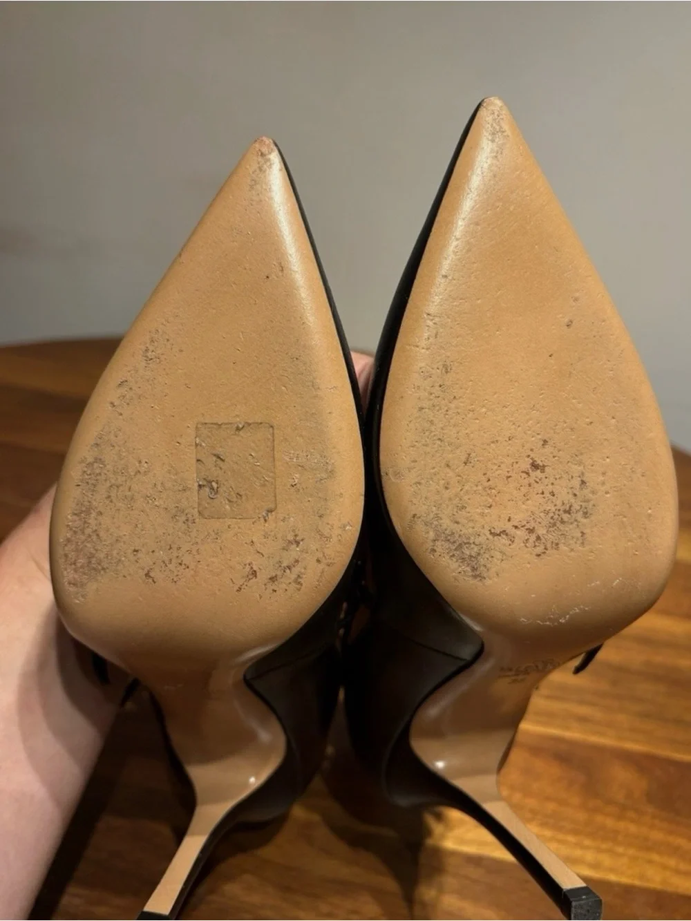 Valentino Garavani Love Latch Pumps Black Nude Leather Pointed Toe Heels EU39
